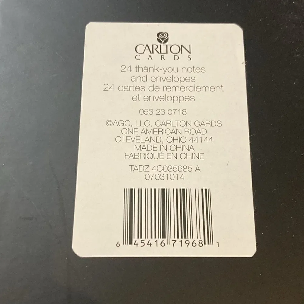 New‎ Factory Sealed 2 Boxes of 24 Carlton Cards Thank You Cards with Envelopes
